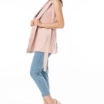 Vista frontal y posterior de chaleco ligero de gasa, tallas S a L